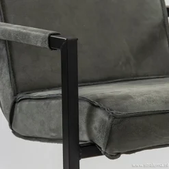 Straluma Antraciet lederen armstoel met zwart><noscript><img width=