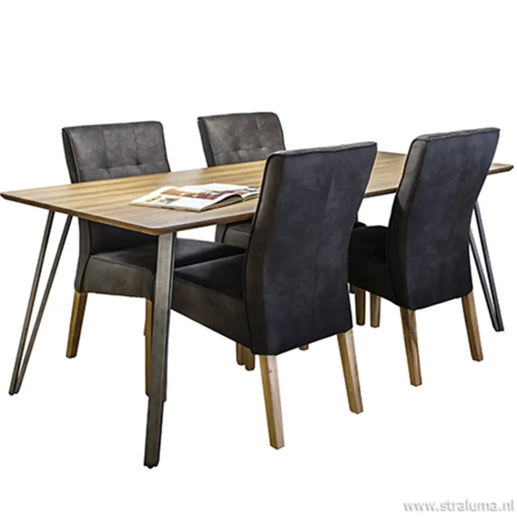 Straluma Antraciet stoffen eetkamerstoel> Eetkamerstoelen