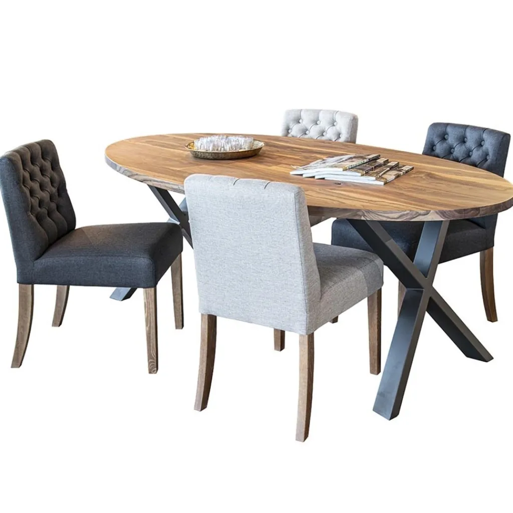 Straluma Antraciete eetkamerstoel met eiken poten> Eetkamerstoelen