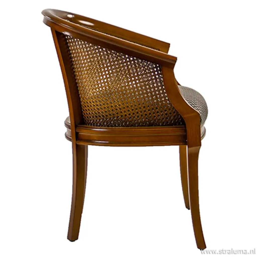 Straluma Armstoel met webbing en stoffen zitting> Eetkamerstoelen