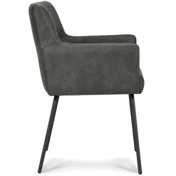 Straluma Armstoel Microleder Bull antraciet met zwarte poot><noscript><img width=