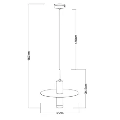Straluma Badkamer hanglamp GU10 spot cilinder wit/brons><noscript><img width=