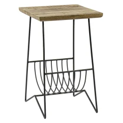 Straluma Bijzettafel mango hout met tijdschriftenrek> Bijzettafels