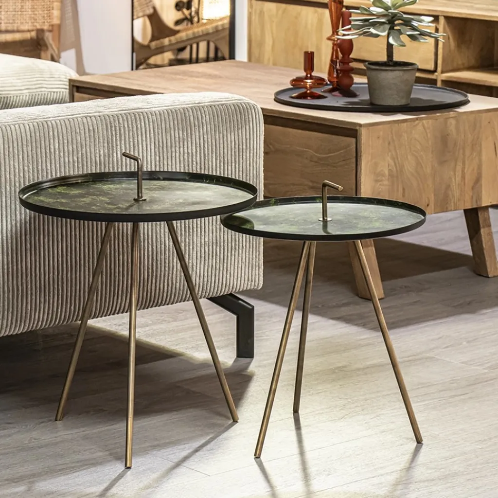 Straluma Bijzettafel Saphire groen met brons 39 cm> Bijzettafels