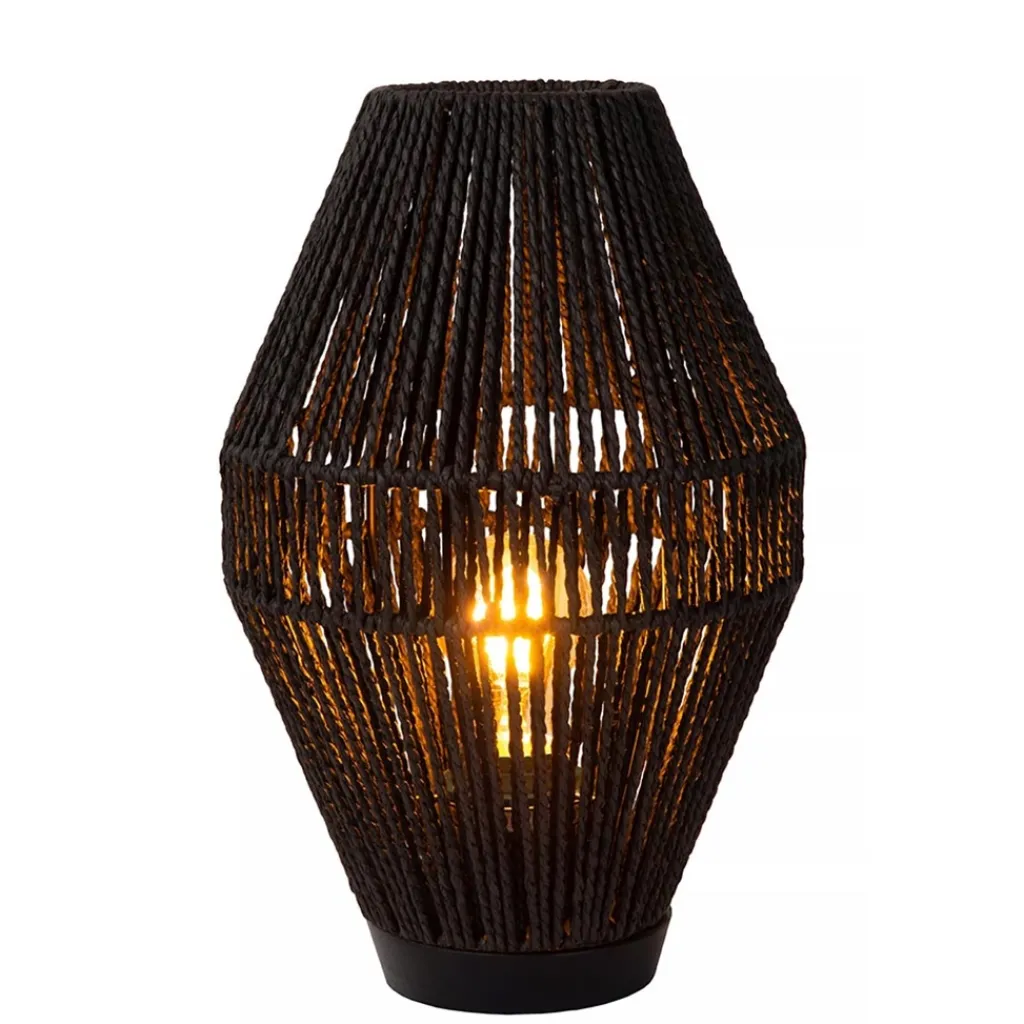 Straluma Botanische tafellamp gevlochten papier zwart> Tafellampen|Draadlampen