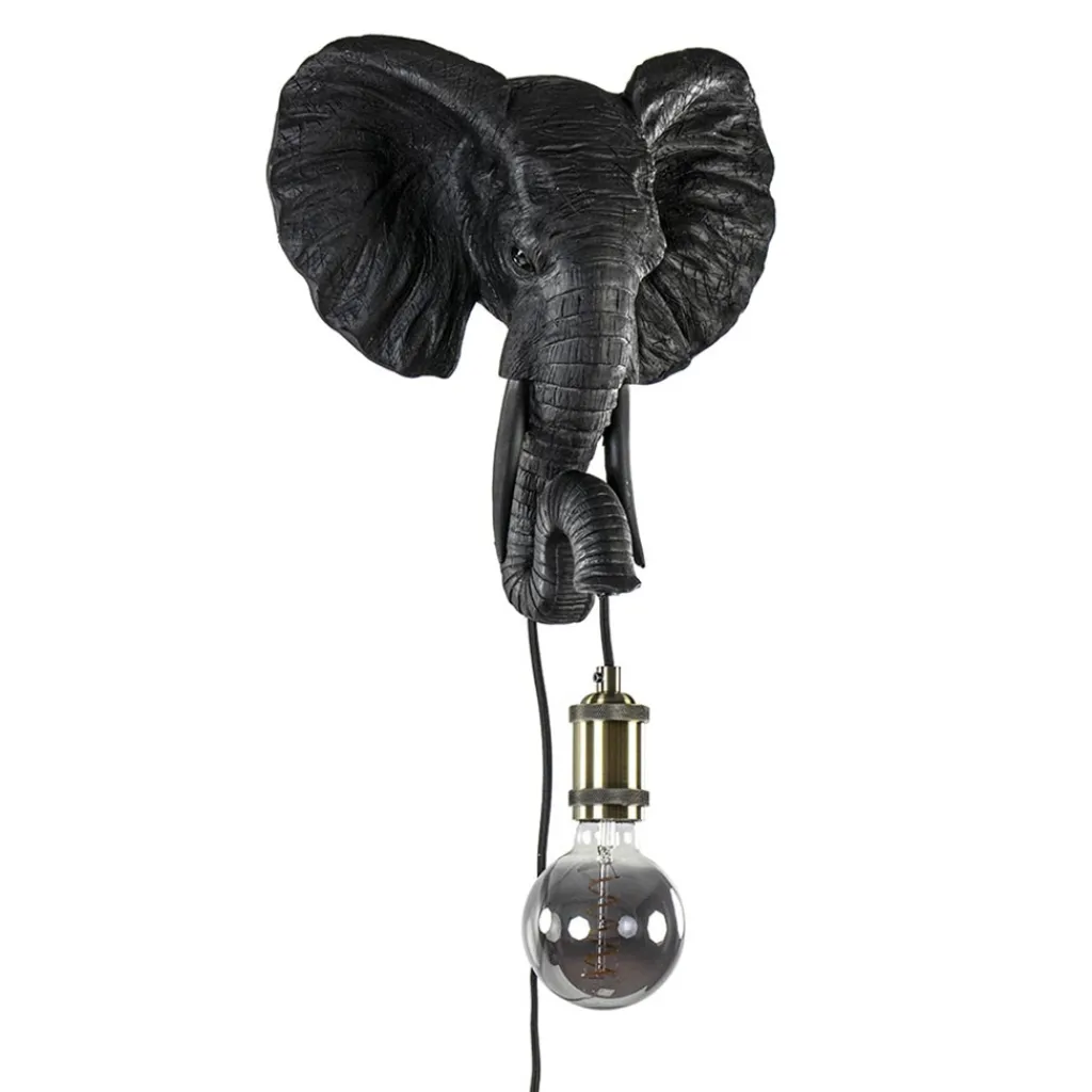 Straluma Botanische wandlamp Elephant mat zwart> Light and Living|Woonkamerlampen