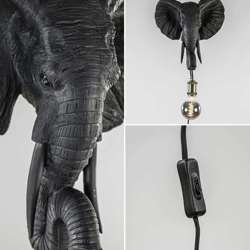 Straluma Botanische wandlamp Elephant mat zwart> Light and Living|Woonkamerlampen