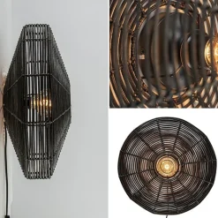 Straluma Botanische wandlamp Mataka donker bruin rotan L&L><noscript><img width=