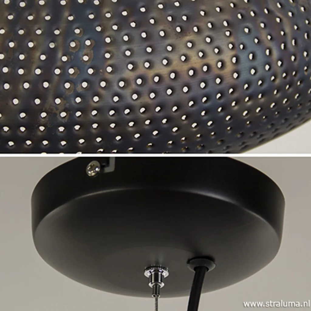 Straluma Brons-bruine hanglamp met gaatjes> Eettafellampen|Woonkamerlampen