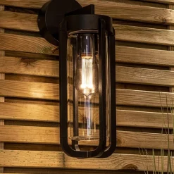 Straluma Buiten wandlamp zwart met helder glas IP65><noscript><img width=