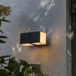 Straluma Buitenlamp Cuba double square zwart IP54><noscript><img width=