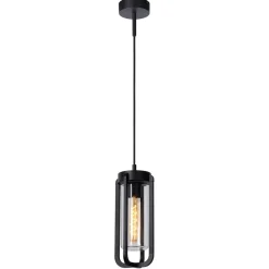 Straluma Buitenlamp hang zwart met glazen kap IP44> Hanglampen|Buitenlampen