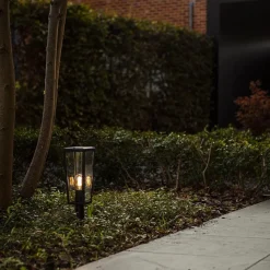 Straluma Buitenlamp lantaarn op voet zwart met helder glas><noscript><img width=