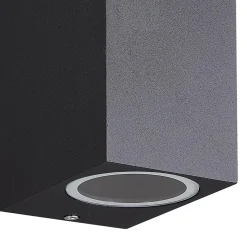 Straluma Buitenlamp rechthoek zwart up+down gu10 IP54><noscript><img width=