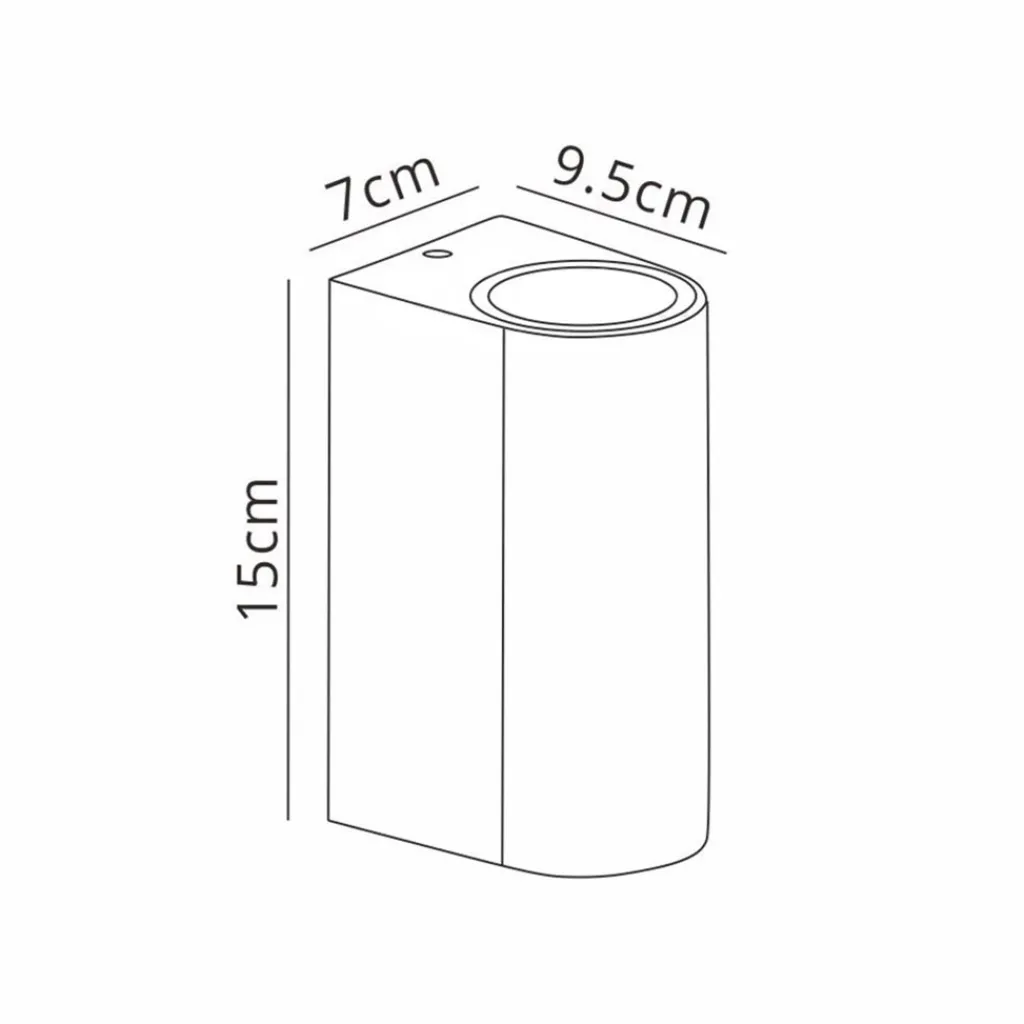 Straluma Buitenlamp up+down zwart afgerond IP54> Wandlampen|Buitenlampen