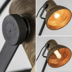 Straluma Bureaulamp Imbert mat zwart metaal met hout><noscript><img width=