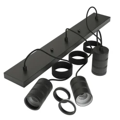 Straluma Calex multipendel 3-lichts balk E27 pendels zwart> Calex|Keukenverlichting