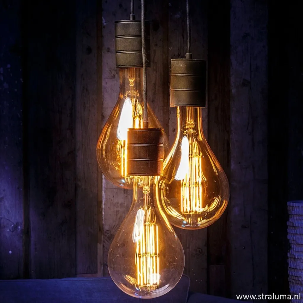 Straluma Calex Retro pendel brons 1.5 m e27> Hanglampen|Calex