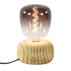 Straluma Calex tafellamp Wood FSC rond> Tafellampen|Calex