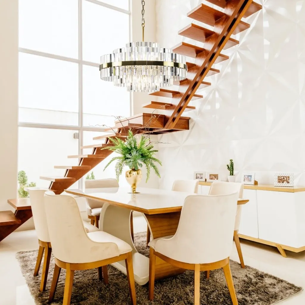 Straluma Chique hanglamp brushed brass met helder kristal> Hanglampen|Kroonluchters