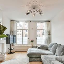 Straluma Chique 5-lichts plafondlamp zwart met smoke glazen bollen><noscript><img width=