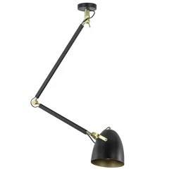 Straluma Chique plafondlamp zwart met goud verstelbaar> Eetkamerverlichting|Plafondlampen