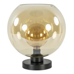 Straluma Chique tafellamp amber glazen bol 30 cm> Tafellampen|Klassieke Verlichting