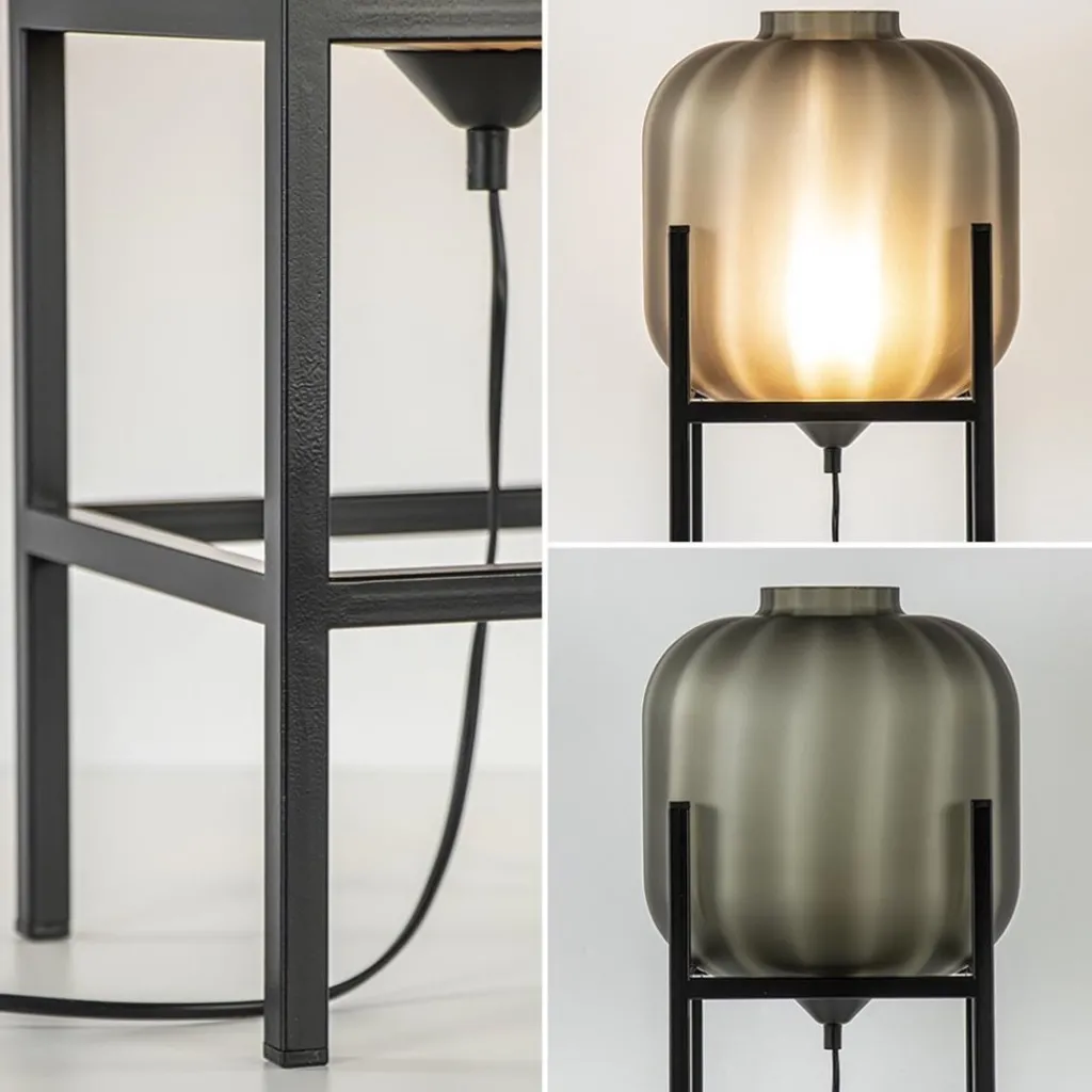 Straluma Chique tafellamp frame met mat zwart glas> Tafellampen|Luxe Verlichting