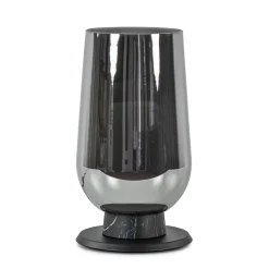 Straluma Chique tafellamp zwart marmer met smoke glazen kap> Tafellampen|Klassieke Verlichting