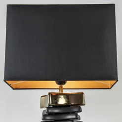 Straluma Chique tafellamp zwart met goud en rechthoekige kap><noscript><img width=