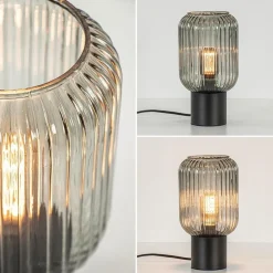 Straluma Chique tafellamp zwart met smal smoke glas><noscript><img width=