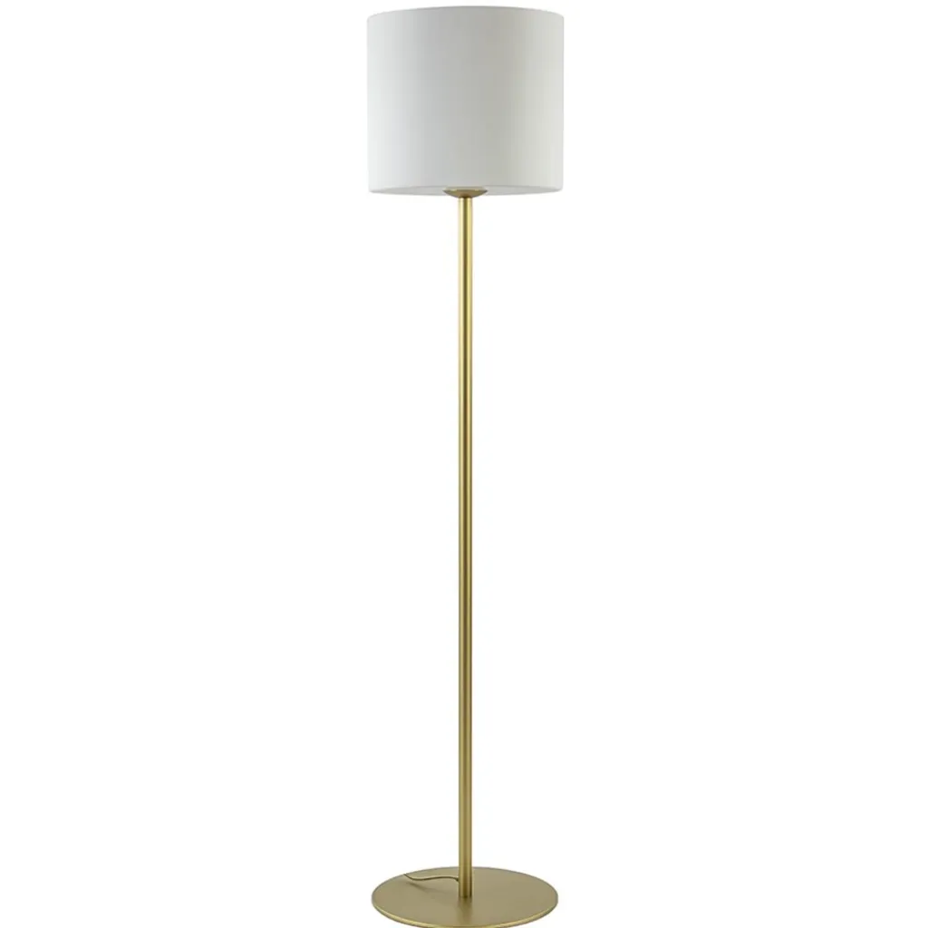 Straluma Chique vloerlamp mat goud met mat witte glazen kap> Vloerlampen|Design Verlichting