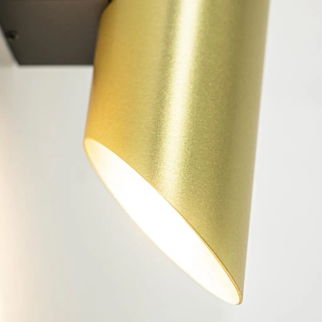 Straluma Chique wandlamp solid brass met zwart up+down> Wandlampen|Luxe Verlichting