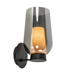 Straluma Chique wandlamp zwart marmer met smoke glas> Wandlampen|Luxe Verlichting