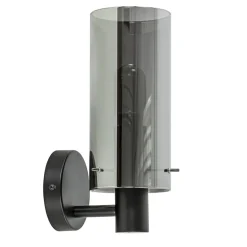 Straluma Chique wandlamp zwart met smoke glas cilinder> Wandlampen|Klassieke Verlichting