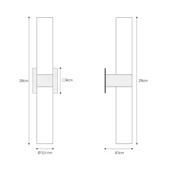 Straluma Cilinder badkamerlamp zwart met opaal glas IP44><noscript><img width=