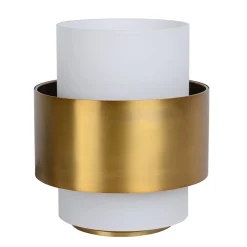 Straluma Cilinder tafellamp mat goud mat opaal glas> Tafellampen|Klassieke Verlichting