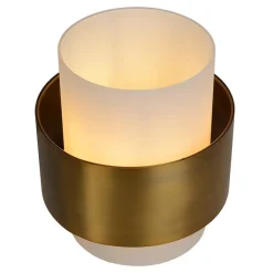 Straluma Cilinder tafellamp mat goud mat opaal glas><noscript><img width=