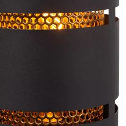 Straluma Cilinder tafellamp zwart metaal met goud><noscript><img width=