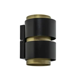 Straluma Cilinder wandlamp G9 mat zwart met goud> Woonkamerlampen|Slaapkamerlampen