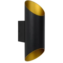Straluma Cilinder wandlamp zwart goud up+down> Wandlampen|Design Verlichting