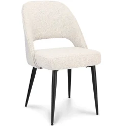 Straluma Comfortabele eetkamerstoel grijs met zwarte poot> Eetkamerstoelen