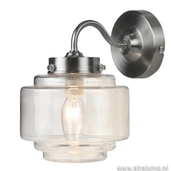 Straluma Deco wandlamp staal met helder glas> Woonkamerlampen|Slaapkamerlampen