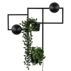 Straluma Decoratieve wandlamp zwart met 2 plantenpotten> Woonkamerlampen|Slaapkamerlampen