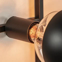 Straluma Decoratieve wandlamp zwart inclusief potten><noscript><img width=