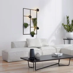 Straluma Decoratieve wandlamp zwart inclusief potten><noscript><img width=