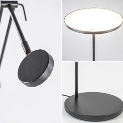 Straluma Design LED uplighter met leesarm zwart geborsteld staal><noscript><img width=