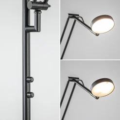 Straluma Design LED uplighter met leesarm zwart geborsteld staal><noscript><img width=