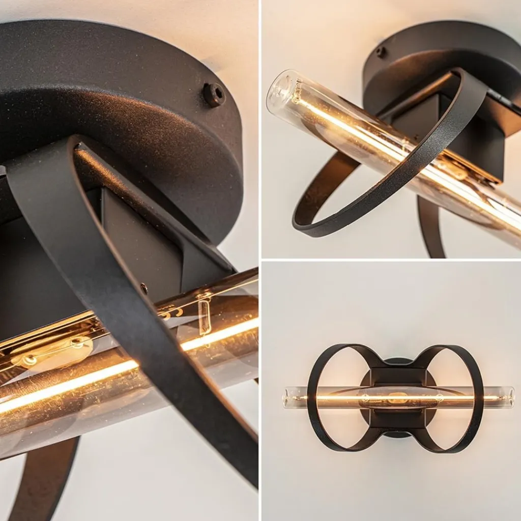 Straluma Design plafond/wandlamp mat zwart> Plafondlampen|Wandlampen