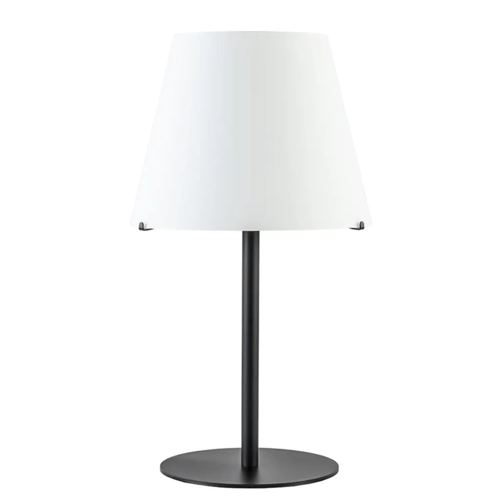 Straluma Design tafellamp mat zwart met witte glazen kap> Tafellampen|Retro Verlichting